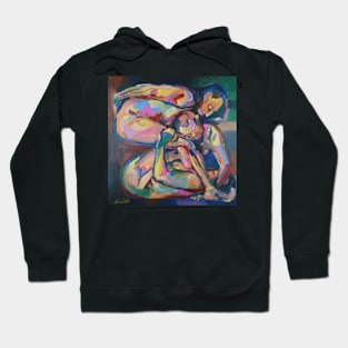 Three abstract figurative nudes in a box Hoodie